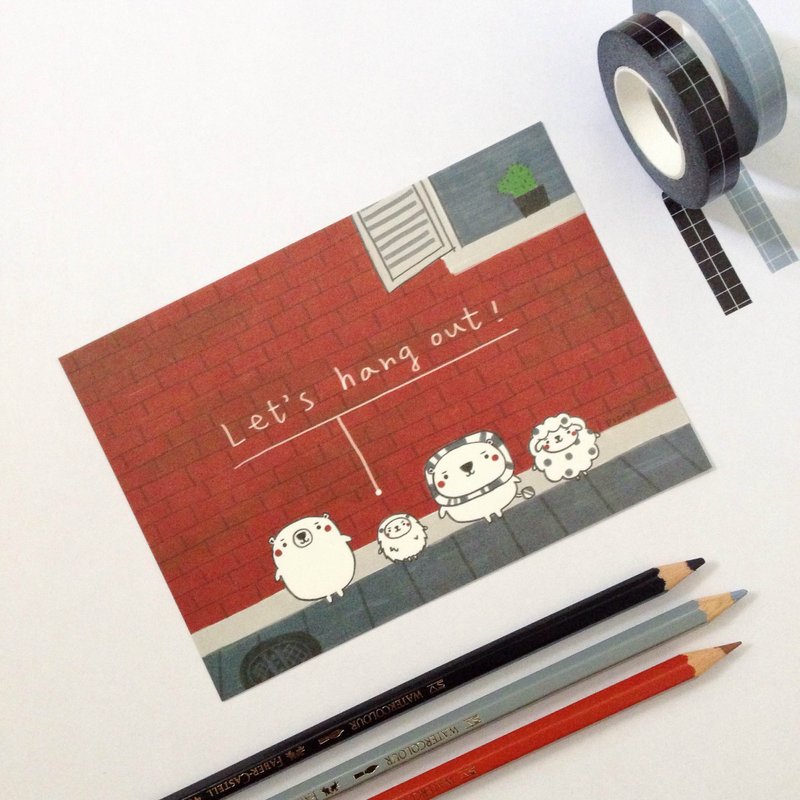 [ 明信片 ] 我们一起上街 - 卡片/明信片 - 纸 红色