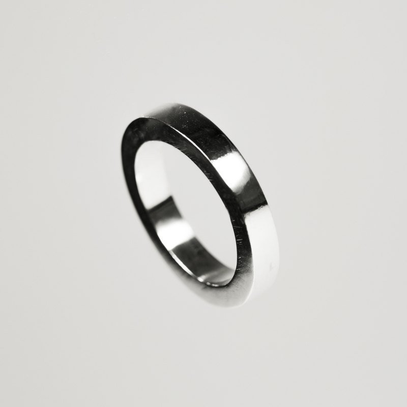 男戒 方面纯银戒指 - 戒指 - 其他金属 白色