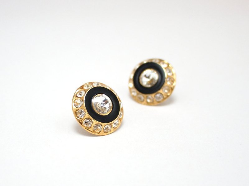 [Circle dot]闪耀左轮 - 耳环/耳夹 - 其他金属 金色