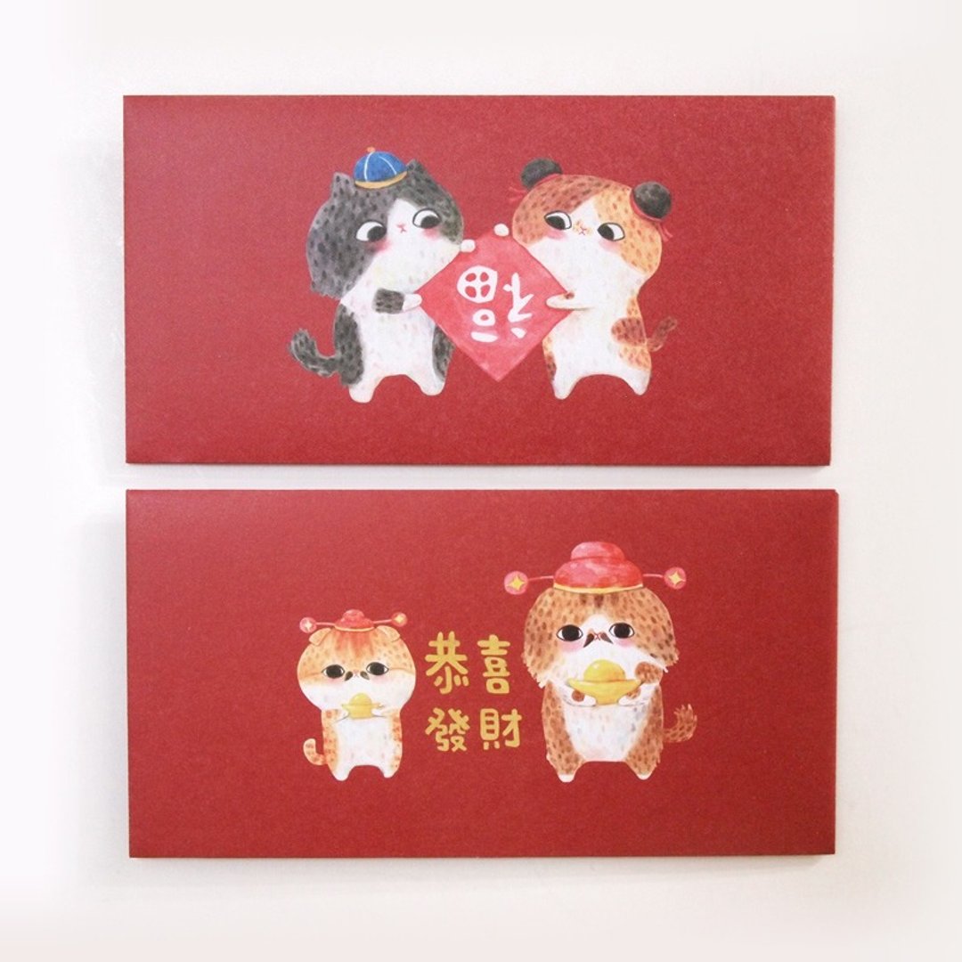 拉查花插画红包袋 (2款6入) - 红包/春联 - 纸 红色