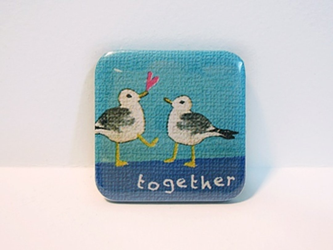 方形徽章-together - 徽章/别针 - 塑料 蓝色