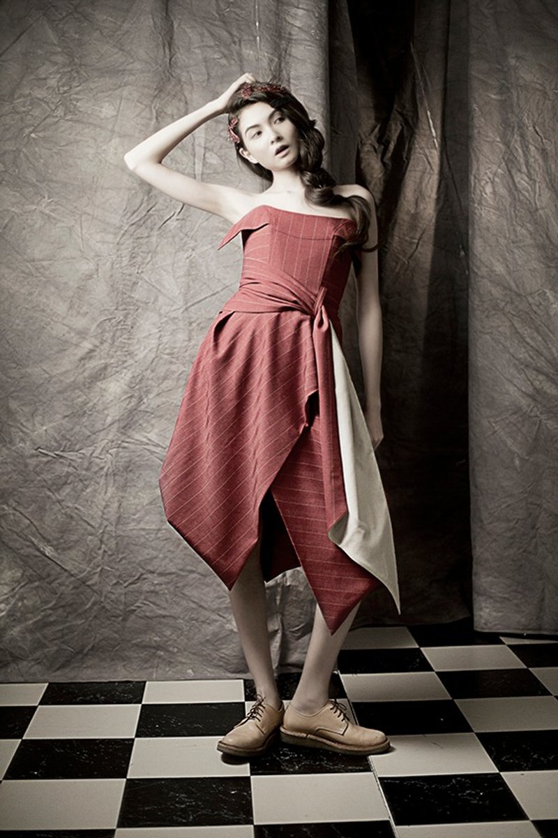 ENVOL AVEC NING 量身订制款小礼服洋装 - 洋装/连衣裙 - 其他材质 红色