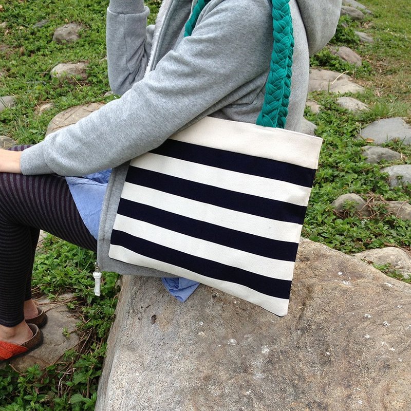 ::Lane68:: 编织背带帆布包--绿 - 手提包/手提袋 - 其他材质 绿色