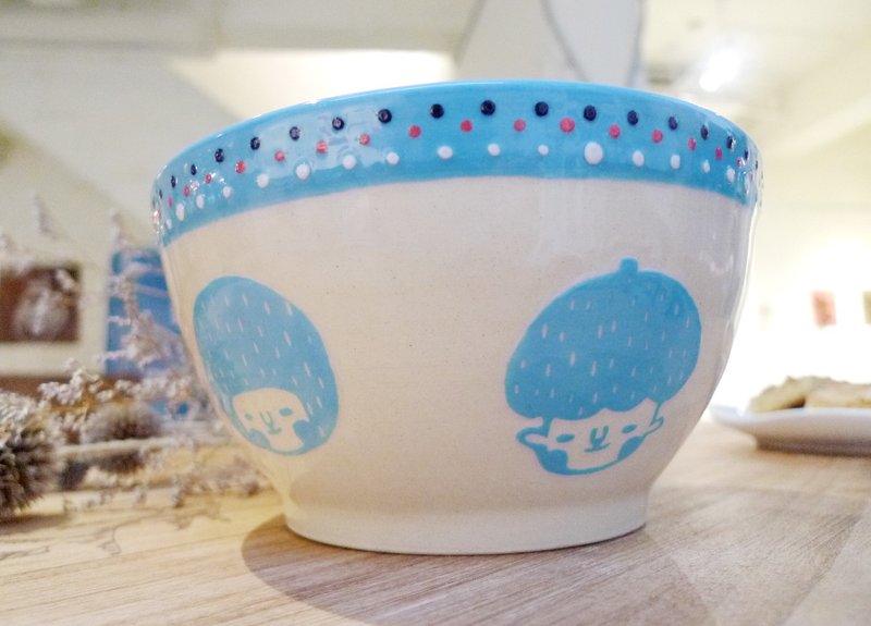 脸脸大碗-湛蓝 - 碗 - 陶 蓝色