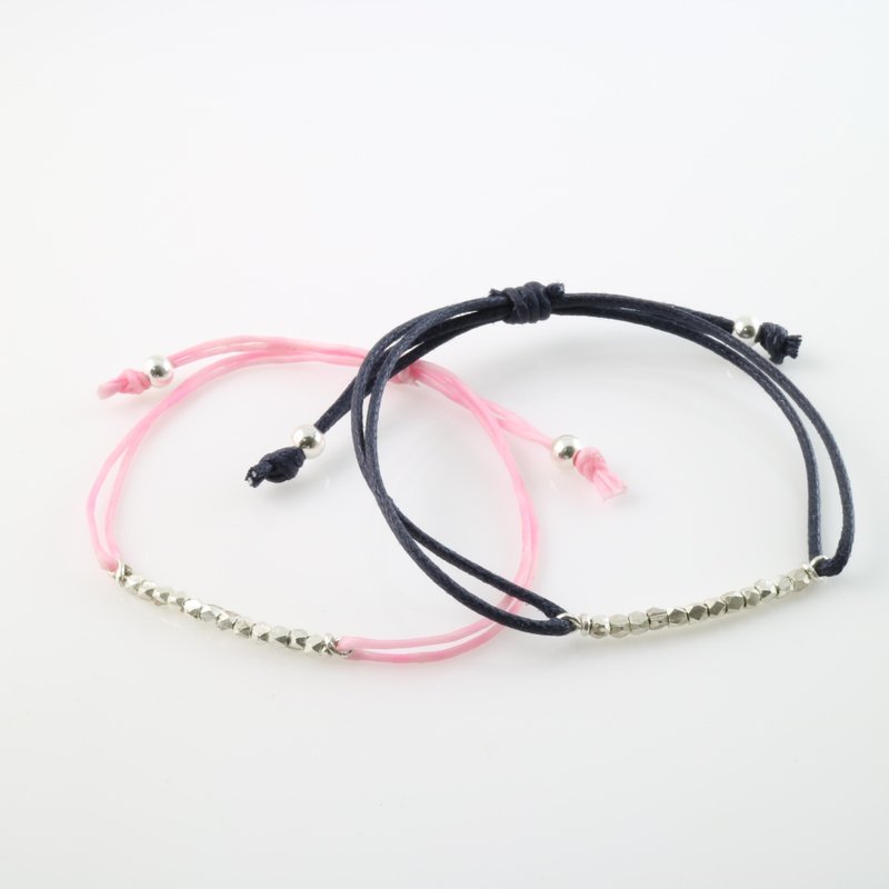 【ColorDay】爱情金石手工银角珠情人节对环组 - 手链/手环 - 其他金属 灰色