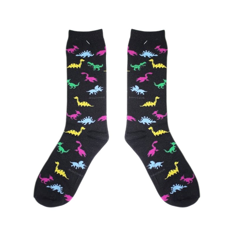 【2色】失落的世界！// 侏罗纪幻想曲棉袜子 :::DAWN' make up your feet ::: - 袜子 - 棉．麻 黑色