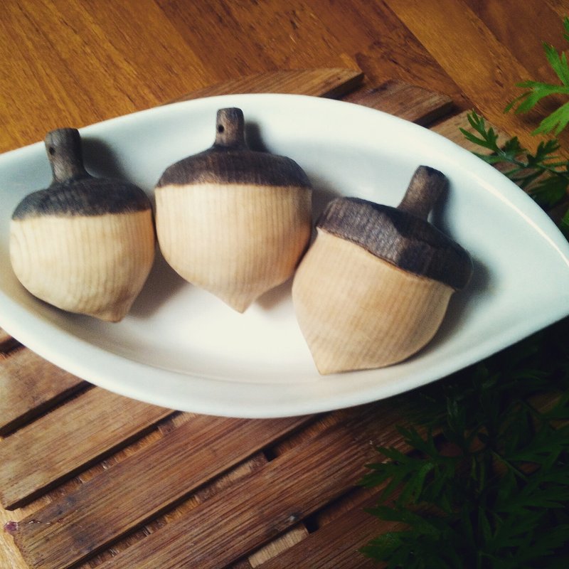 实木桧木樟树香味手感森林系松鼠栗子木项链 - 项链 - 木头 咖啡色