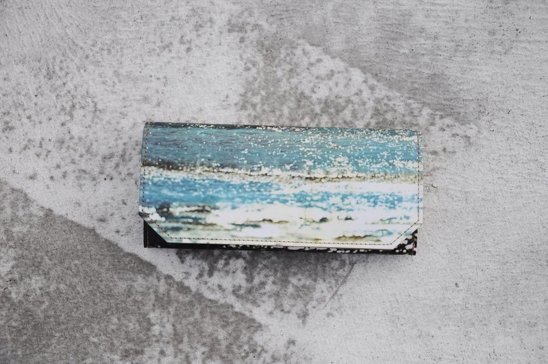 手工纸制防泼水新款长夹-浪 - 皮夹/钱包 - 纸 蓝色