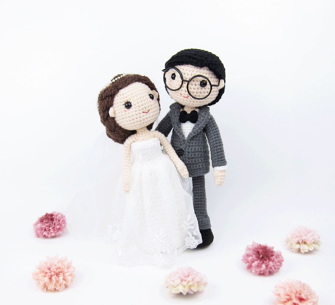 【定制商品】 婚礼布置 对偶 情侣 - 玩偶/公仔 - 压克力 多色