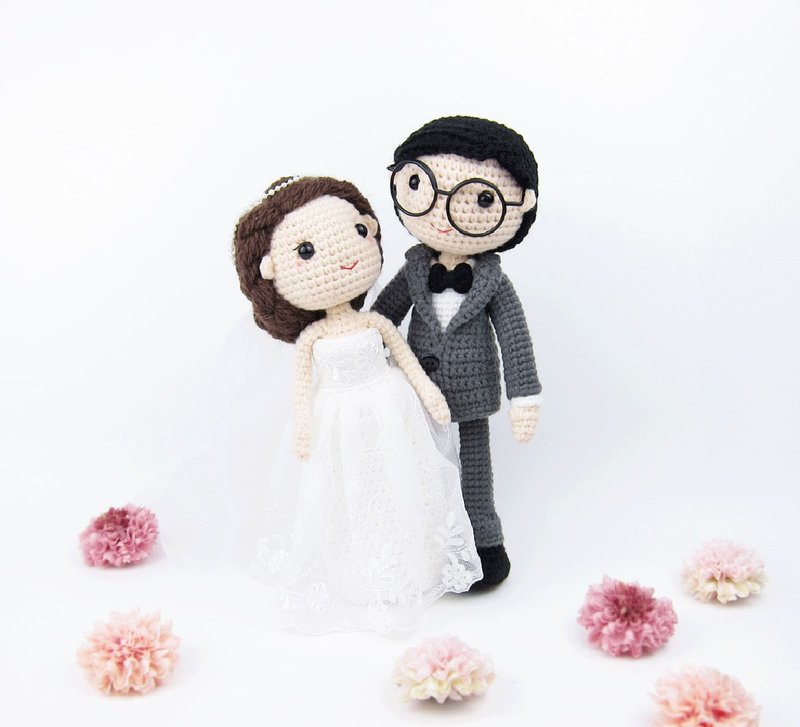 【定制商品】 婚礼布置 对偶 情侣 - 玩偶/公仔 - 压克力 多色