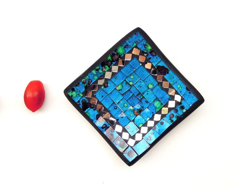 要好好生活 马赛克玻璃 湖水蓝 摆饰 浅碟 - 浅碟/小碟子 - 其他材质 蓝色