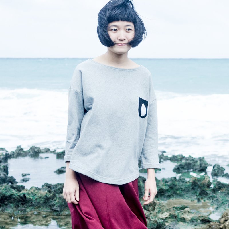 用火热的心煮一碗饭 / 七分袖衣服 - 女装上衣 - 其他材质 灰色