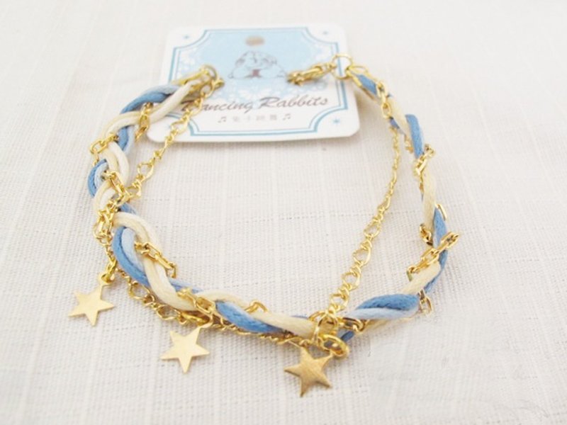 【HBR0025】淑女编织手链/多色 - 手链/手环 - 其他金属 蓝色