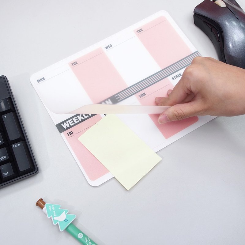 现货 收心鼠标垫-粉 夹层鼠标垫 收纳字条照片 办公必备 - 其他 - 塑料 粉红色