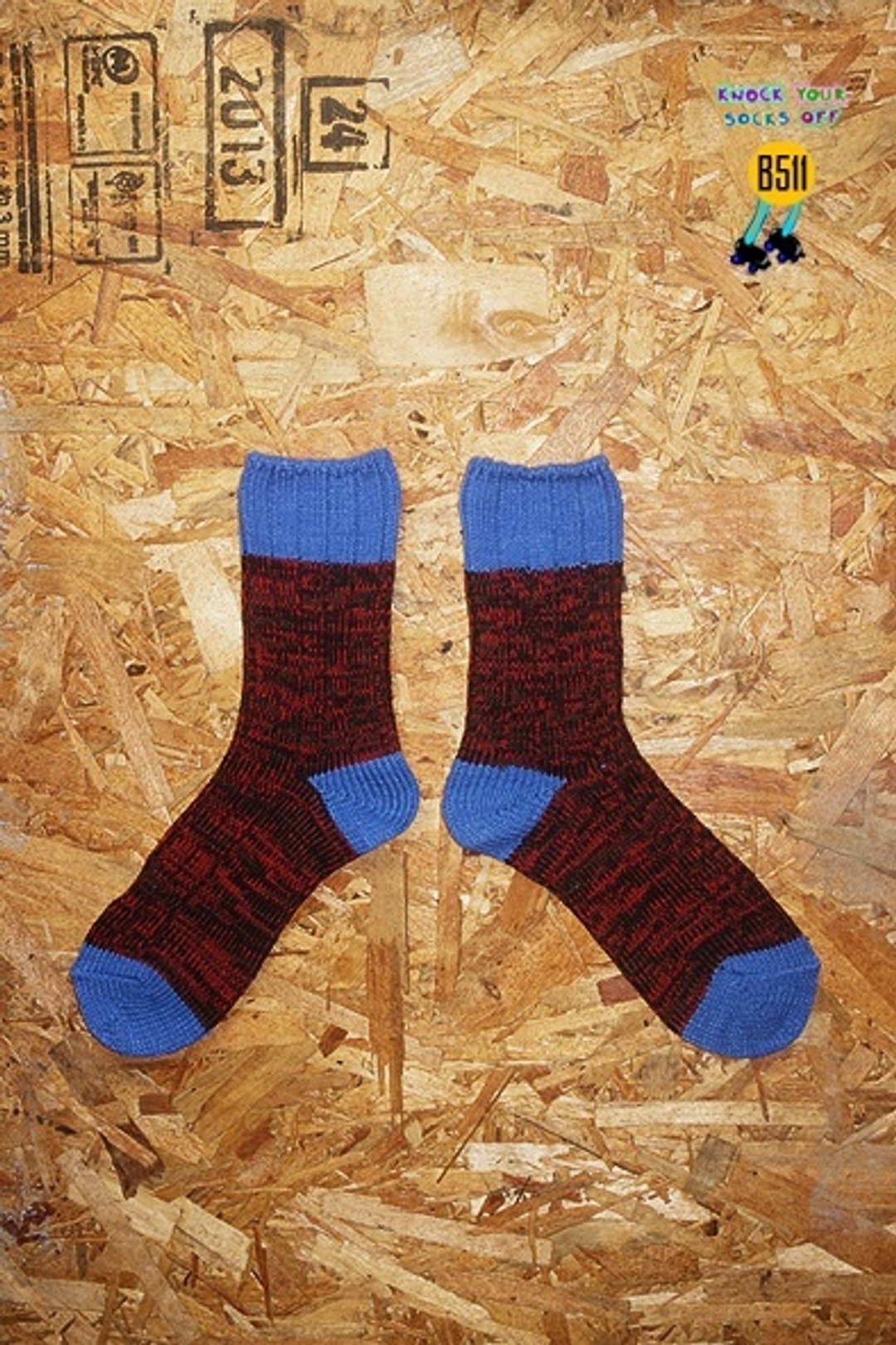 红蓝色块针织袜!!夏漪眺=knock your socks off !! - 袜子 - 其他材质 红色