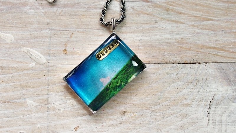 OldNew Lady§灌胶系列§-长方形影像项链【白云】(现货一个，售完改预订)定制。订做 - 项链 - 其他金属 蓝色