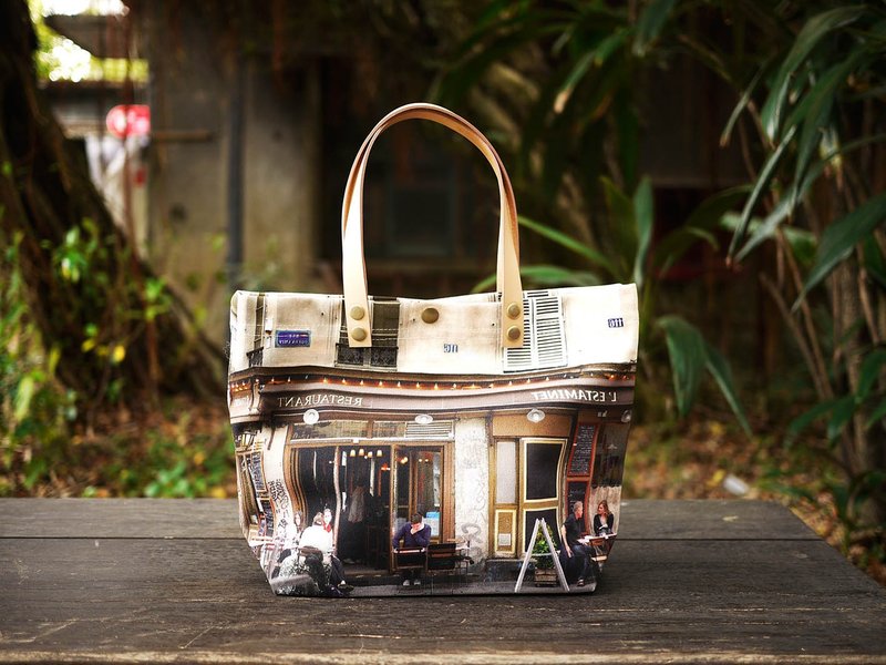 【好好去旅行】A4斜纹帆布包◆◇◆咖啡时光◆◇◆ - 手提包/手提袋 - 其他材质 咖啡色