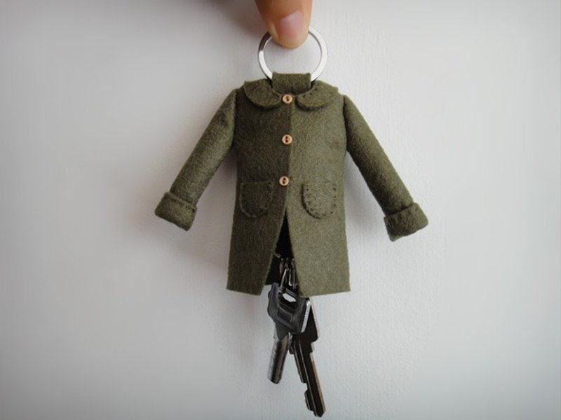 长版大衣 钥匙包 不织布 - 钥匙链/钥匙包 - 其他材质 绿色