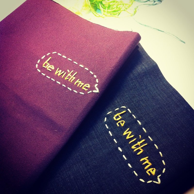 手作书衣笔记本【悄悄告诉她-be with me】奢华紫帆布款(大本=A5) - 笔记本/手帐 - 其他材质 紫色