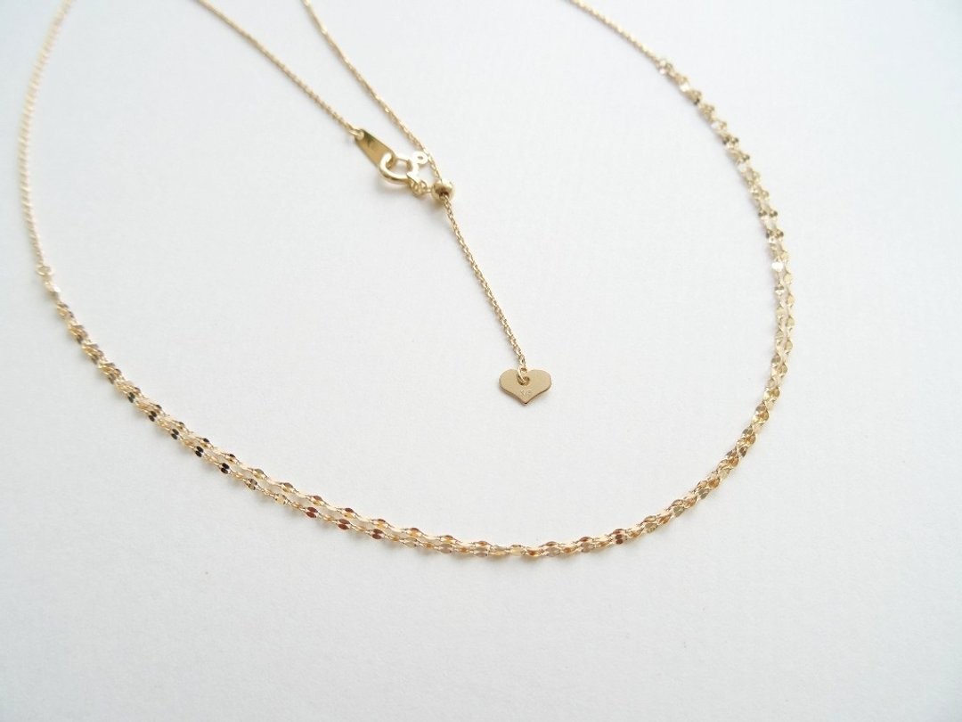[预购] 轻珠宝 ◆ 拾捌金饰 ◆ 日本18K金穗波项链 (45 cm 可调长短) ◆ Solid Gold - 手链/手环 - 宝石 金色