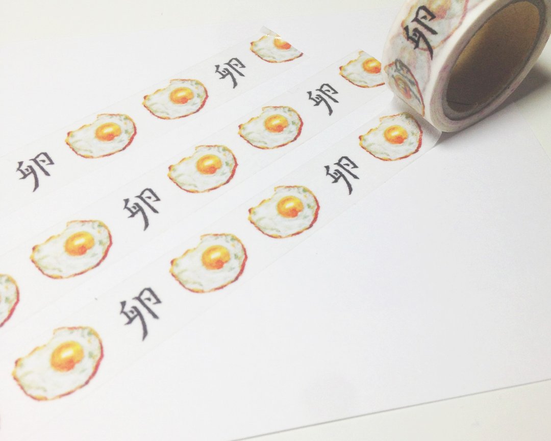 荷包蛋纸胶带 - 纸胶带 - 纸 白色
