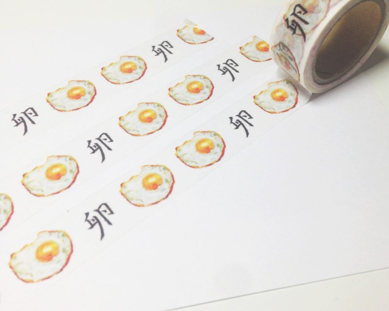荷包蛋纸胶带 - 纸胶带 - 纸 白色