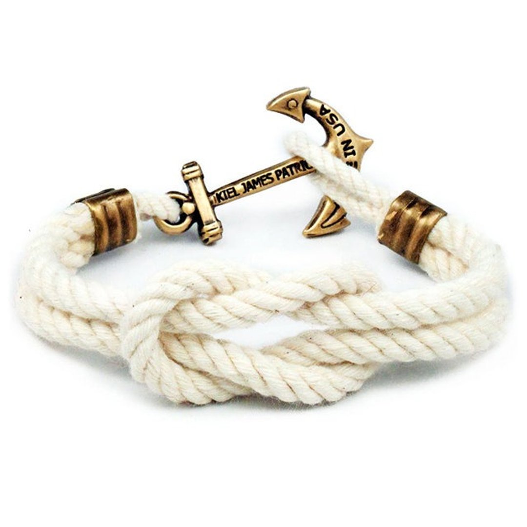 美国新英格兰 Kiel James Patrick 手工制作 Cape Knot Hitch手环 - 手链/手环 - 棉 白色