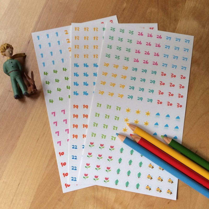 P714数字贴纸 - 贴纸 - 纸 多色