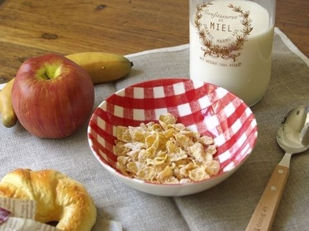 日本制  IZAWA   CHECK 乡村风红格cereal碗  *已停产，最后一个 - 碗 - 其他材质 红色