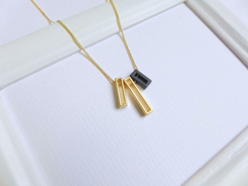 【N.U. Studio】几何系列 小长方们 颈链 短项链 锁骨链 - 锁骨链 - 其他金属 金色