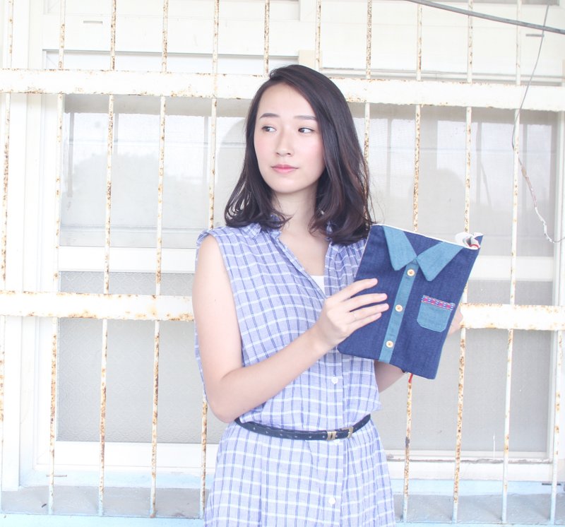 shelly专属订制丹宁衬衫 书衣 - 书衣/书套 - 其他材质 蓝色
