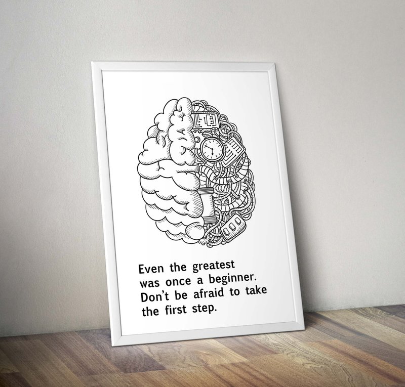 海报_鼓舞_每位伟大的人都是从零开始 - 海报/装饰画/版画 - 纸 黑色