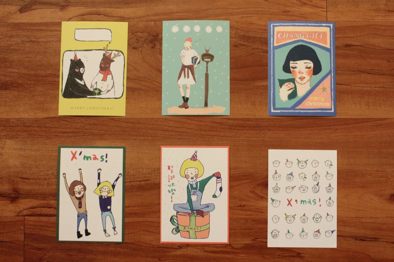 圣诞明信片/圣诞卡片套组 6张入 - 卡片/明信片 - 纸 多色