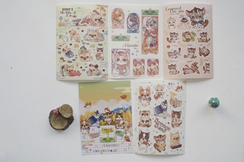 C.C和纸轧形四入贴纸组 - 贴纸 - 纸 