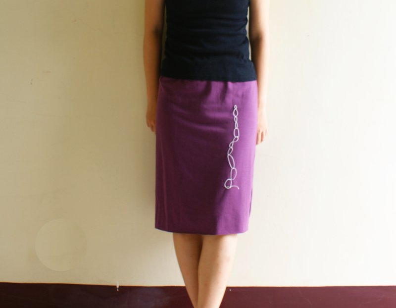 紫色舒适弹性棉中长裙 - 裙子 - 其他材质 紫色