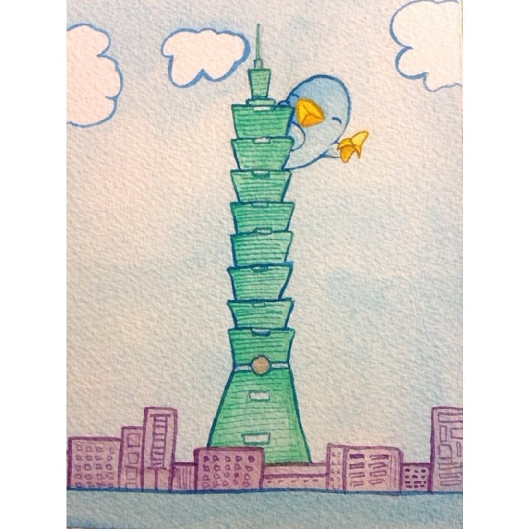 Oaklets Taipei 101 明信片 - 卡片/明信片 - 纸 蓝色