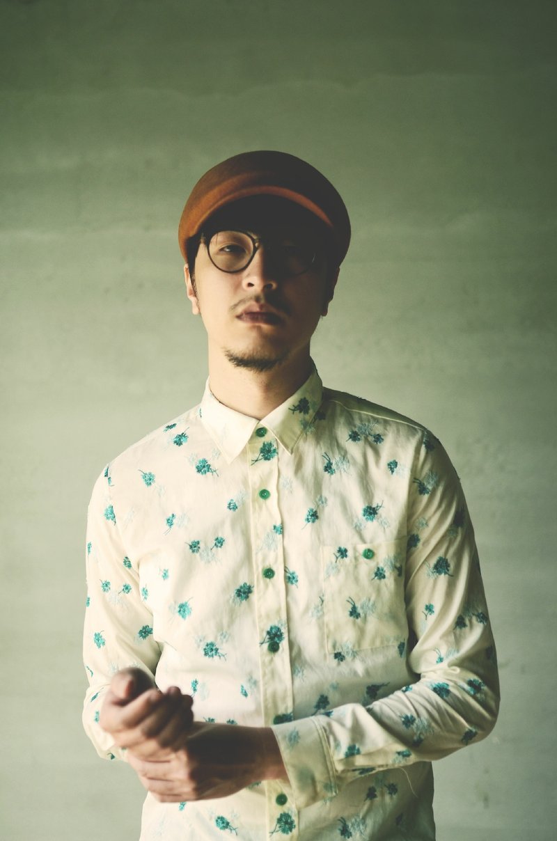 Machismo-深浅绿花层次绣花衬衫 - 男装衬衫 - 其他材质 白色