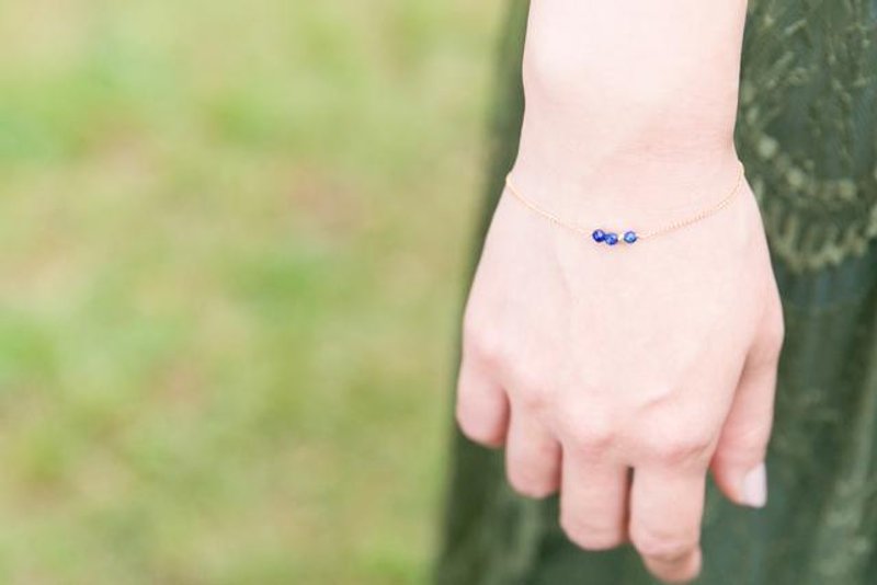 [14kgf] ui. Null blacelet royalblue lapis lazuli - 手链/手环 - 其他金属 