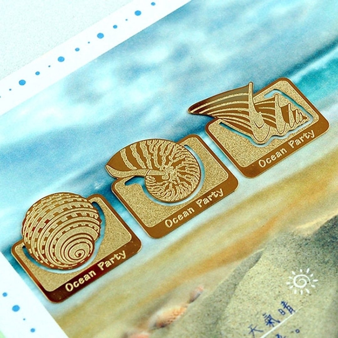 海洋派对书签-B - 卡片/明信片 - 其他金属 金色