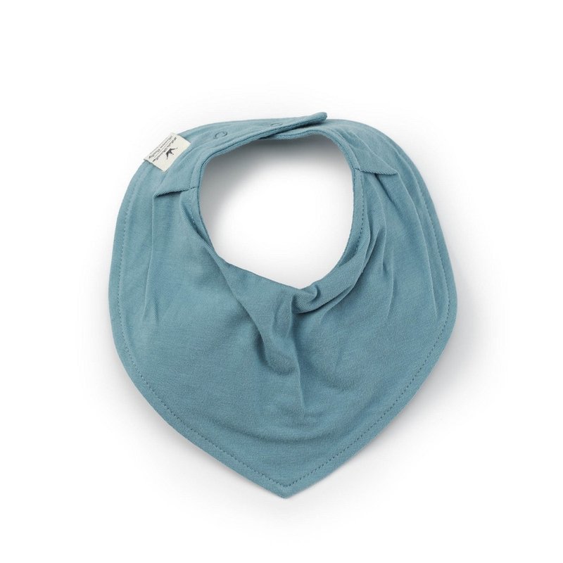 有机棉口水巾围兜 - Pretty Petrol - 围嘴/口水巾 - 棉．麻 蓝色
