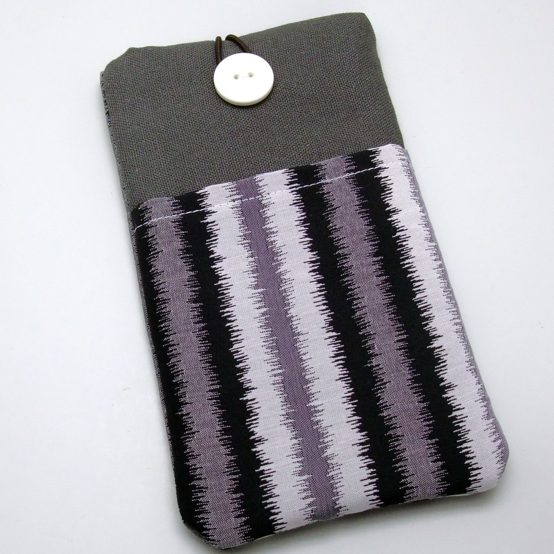 iPhone sleeve, Galaxy S4, S3, Galaxy Note 3, Note 2 pouch cover 自家制手提电话包, 手机布袋，布套 ，(可量身订制) - 黑白灰条子 (P-47) - 手机壳/手机套 - 其他材质 灰色