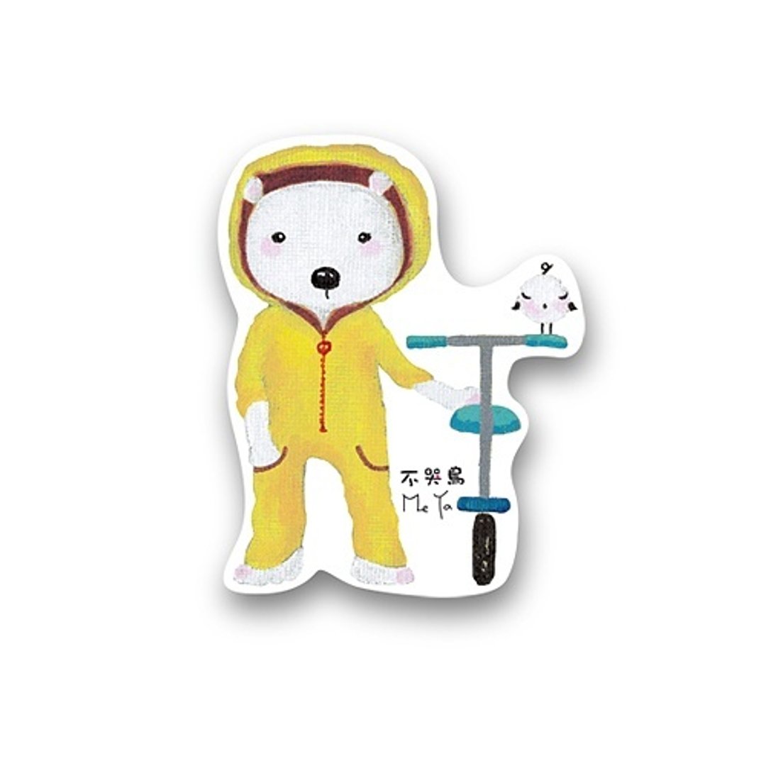 厚质防水贴纸-帽T熊。与你同行。 - 贴纸 - 纸 黄色