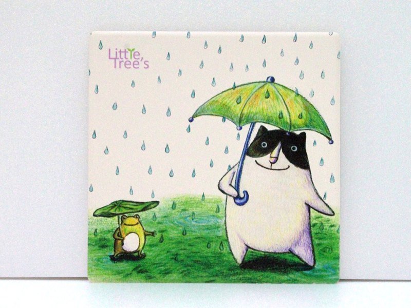 [LittleTree's]陶瓷吸水杯垫－喜欢雨天 - 杯垫 - 其他材质 