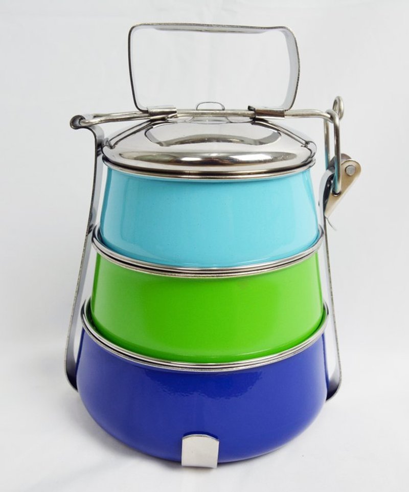 不锈钢野餐盒＿三层＿公平贸易 - 厨房用具 - 其他金属 多色