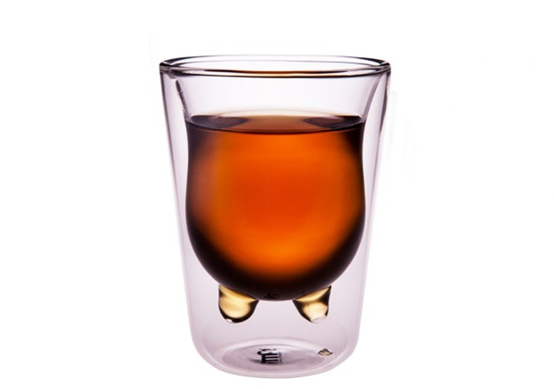 乳牛杯中杯  双层玻璃杯 福杯满溢 - 茶具/茶杯 - 玻璃 