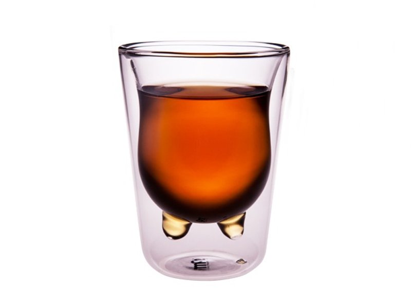 乳牛杯中杯  双层玻璃杯 福杯满溢 - 茶具/茶杯 - 玻璃 