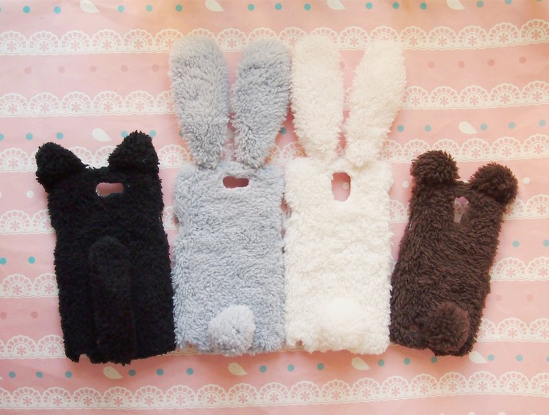 礼物 布艺 超萌毛绒动物 手机壳 保护壳  HTC One M8 One 2 mini M9 Butterfly 2 S 三星 Samsung Galaxy S7 S6 S5 S4 Note 5 4 - 手机壳/手机套 - 其他材质 白色