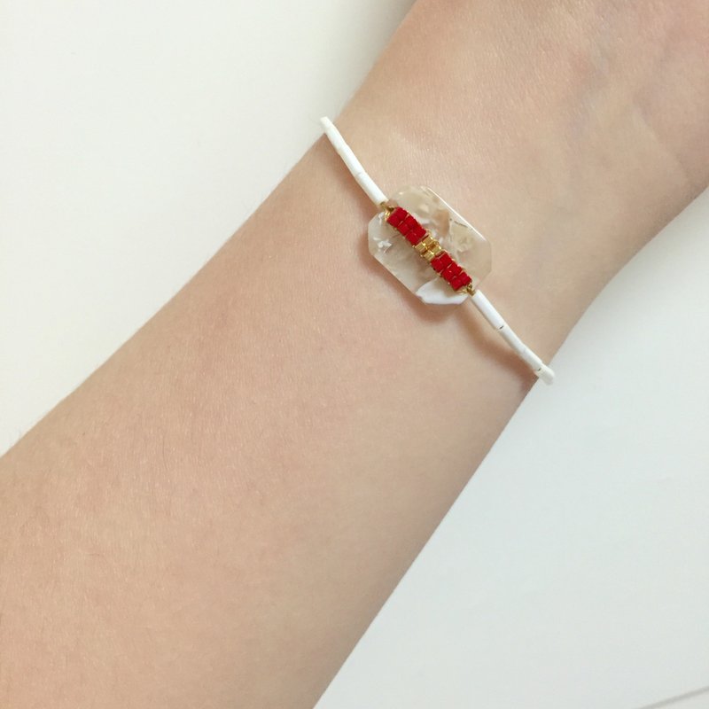 ololssim 复古珍珠壳扣民族手链(红珠) - 手链/手环 - 其他材质 多色