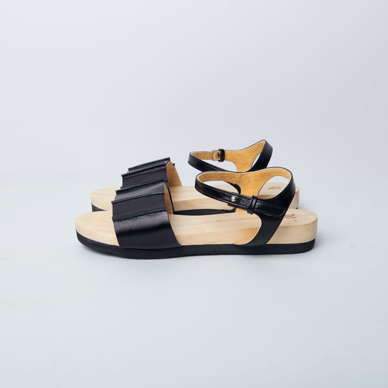 Black-Block Sandals V.2 - 男女凉鞋 - 真皮 黑色