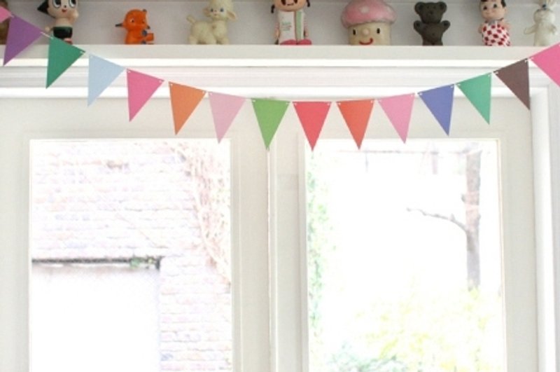 韩国【Afrocat】paper party flag〈Solid color〉派对 diy 旗子 装饰 生日 庆祝 - 其他 - 纸 多色